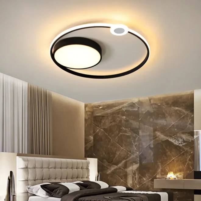 Modern LED Mennyezeti Csillár Fekete És Fehér Lámpatesttel
