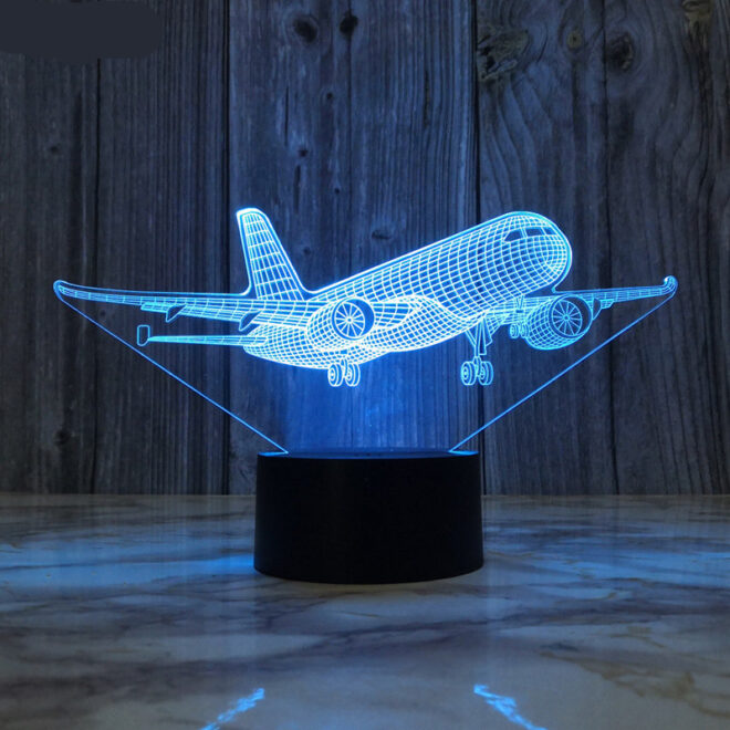 3D Repülőgép Alakú Éjjeli Lámpa Asztali Lámpa Éjjeli lámpa Éjjeli lámpa gyerekszobába Éjszakai fény babáknak Gyerekeknek Gyerekszoba lámpa Led lámpa modern gyerekszoba világítás Szállítás 2-3 hét