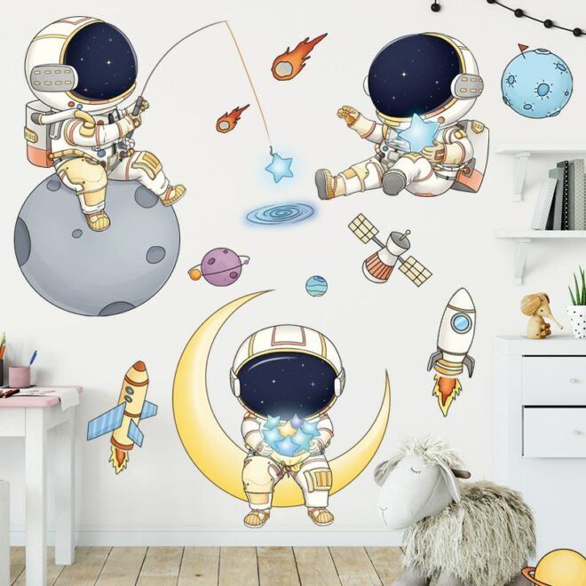 Űrhajós Gyerekszoba Falmatrica Falmatrica Gyerekeknek Modern falmatrica Olcsó falmatrica Olcsó falmatrica gyerekszobába Szállítás 2-3 hét