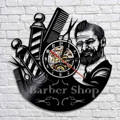 Barber shop bakelit falióra Hangtalan falióra Dekor falióra Falióra Különleges faliórák Szállítás 2 hét